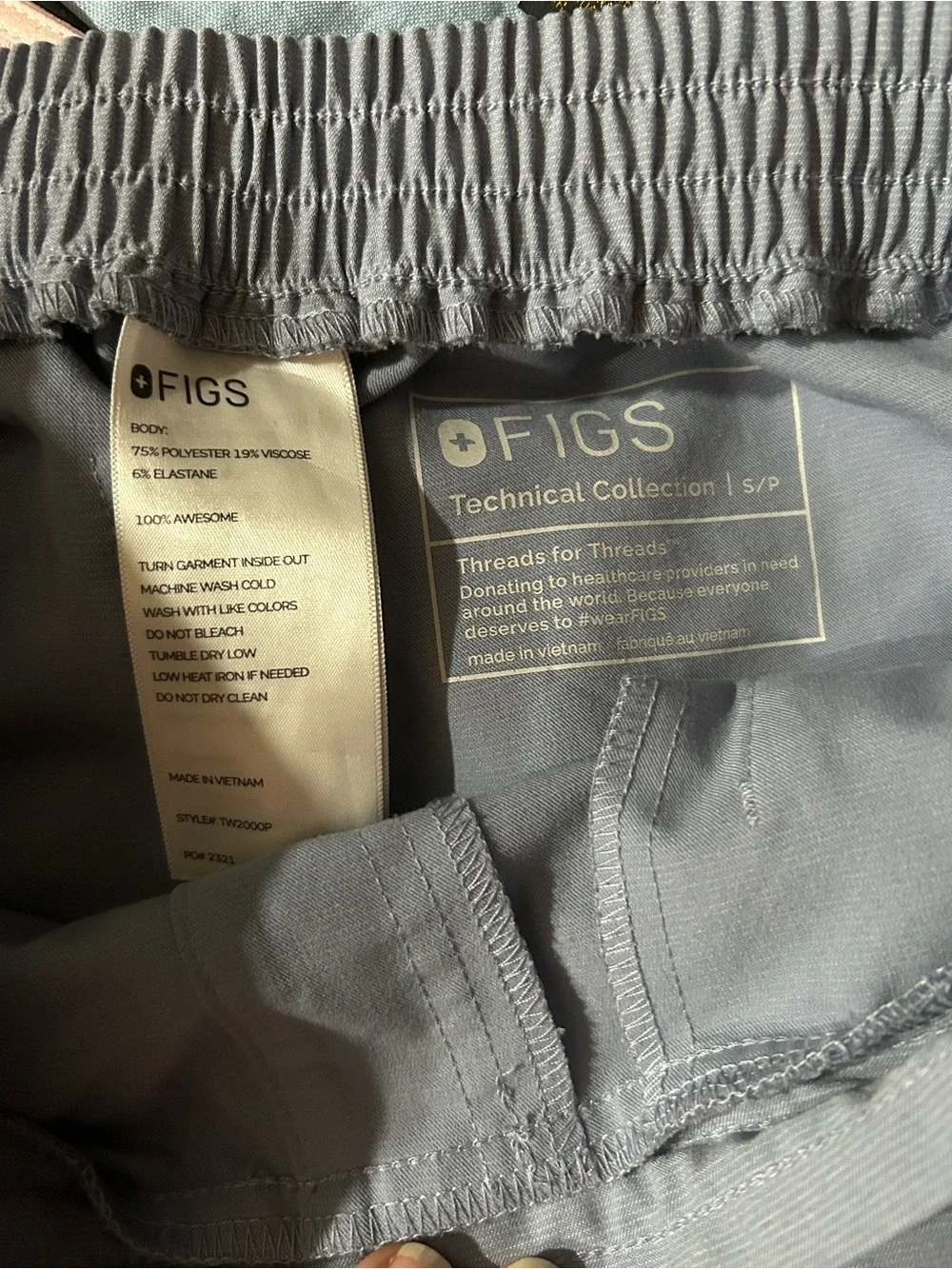 Figs Men’s Light Blue Drawstring Cargo Joggers